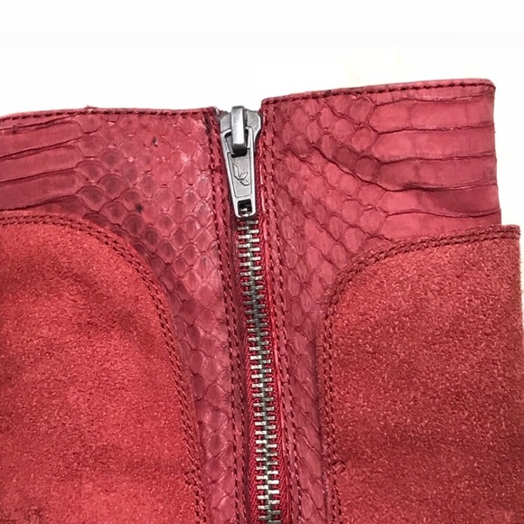 Kookaburra Carman Wedge Bootie in Red suede. - Picture 5 of 6